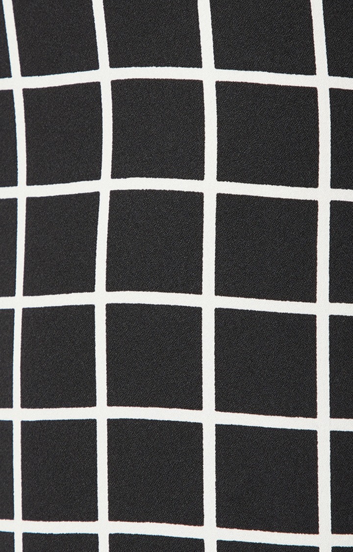 Women's Black Checked Culottes
