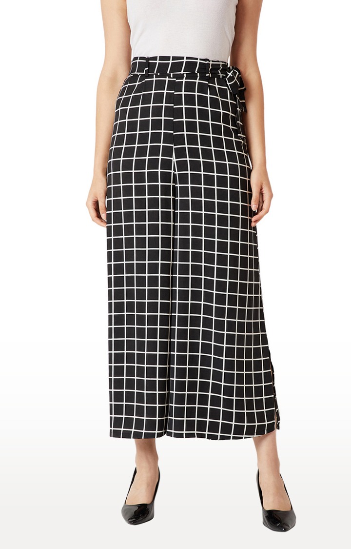 MISS CHASE | Women's Black Checked Culottes