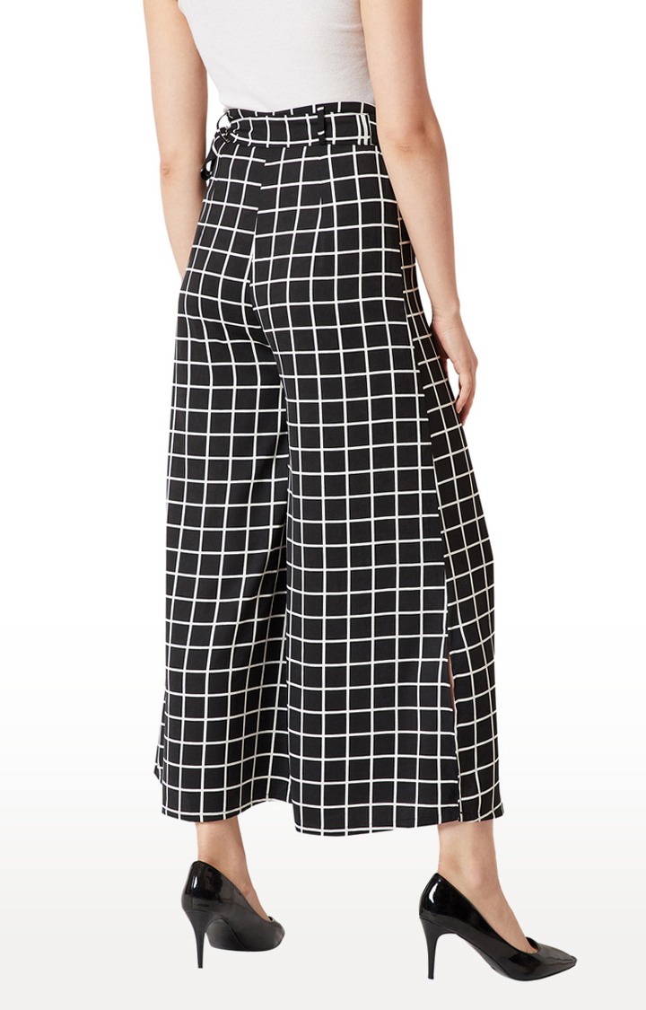 Women's Black Checked Culottes