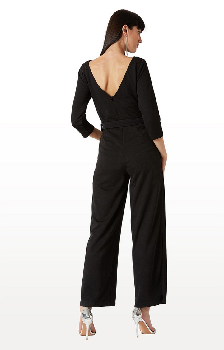 MISS CHASE | Women's Black Solid Jumpsuits 3