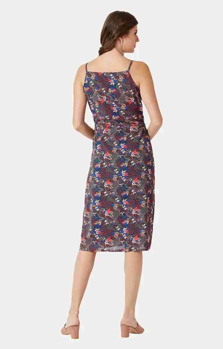 Women's Multi Crepe FloralCasualwear Shift Dress