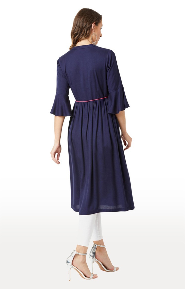 MISS CHASE | Blue Embroidered Kurta 3