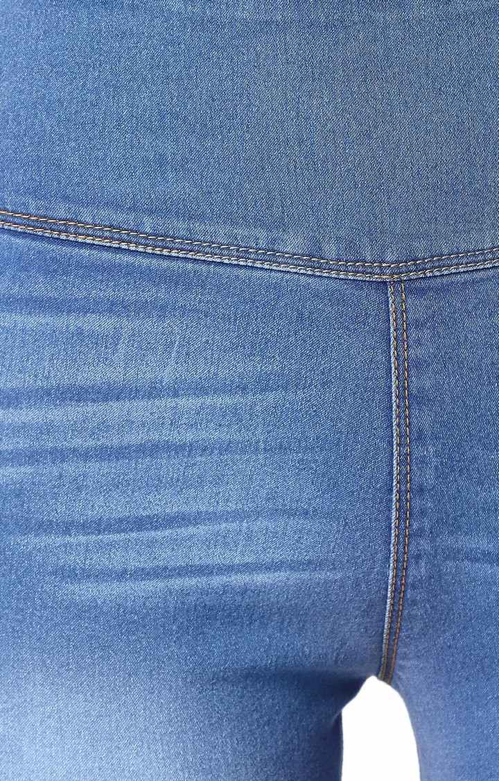 Women's Blue Solid Jeggings