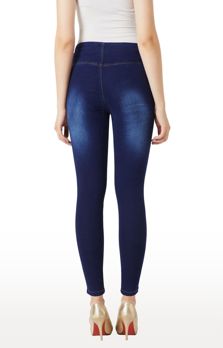 Women's Blue Ripped Jeggings