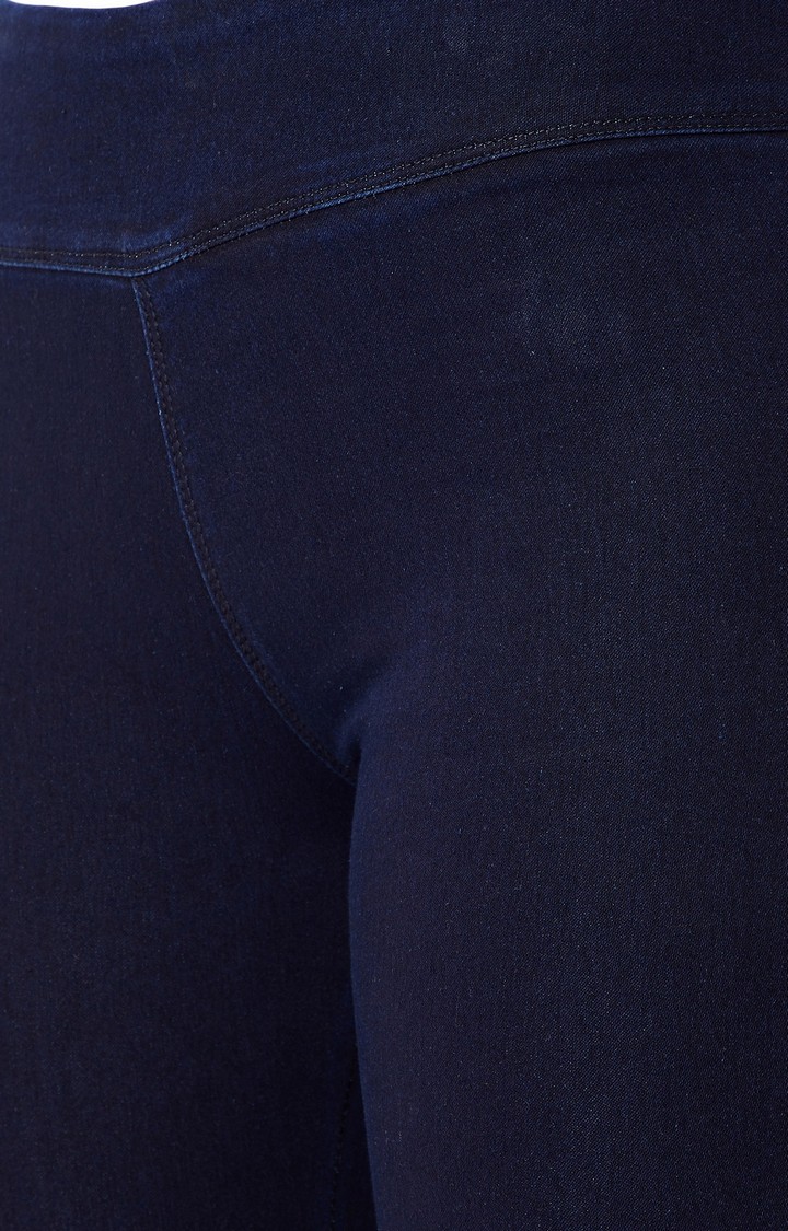 Women's Blue Solid Jeggings