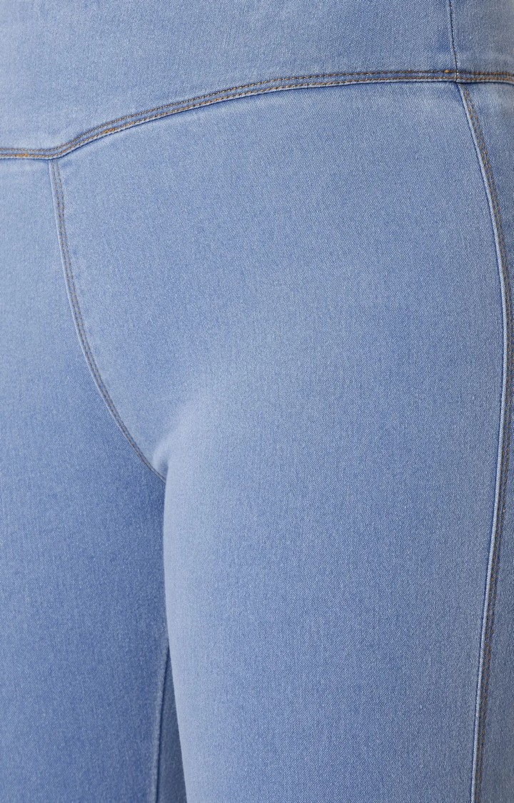 Women's Blue Solid Jeggings