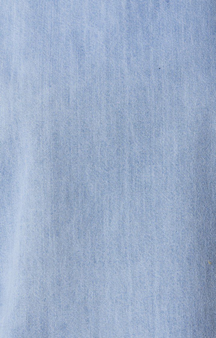 Women's Blue Denim SolidCasualwear Tops