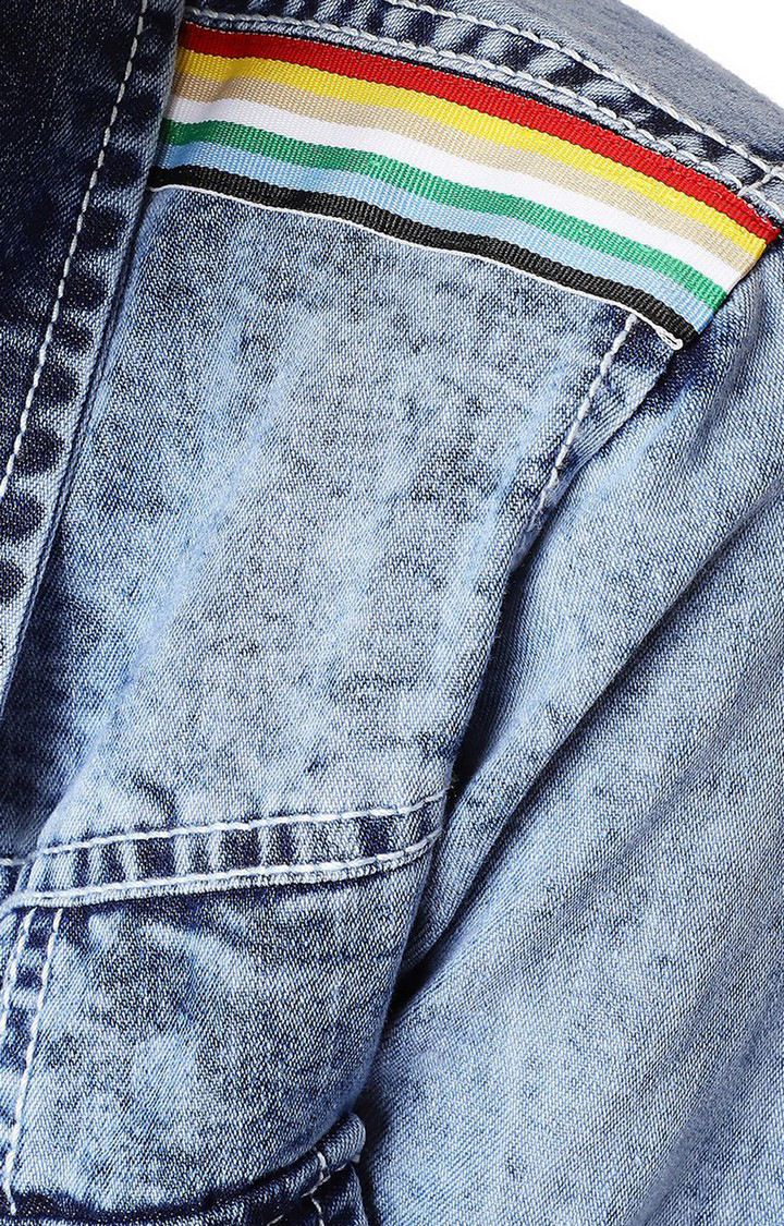 Women's Blue Denim SolidCasualwear Denim Jackets