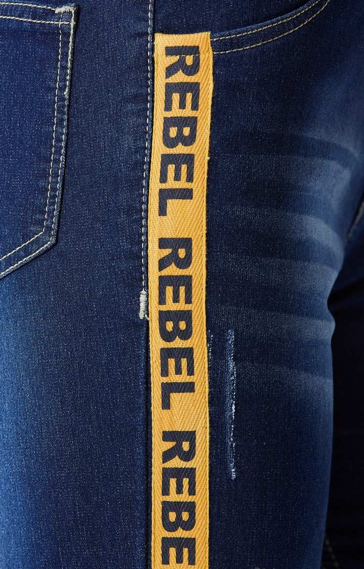 Women's Blue Solid Joggers Jeans
