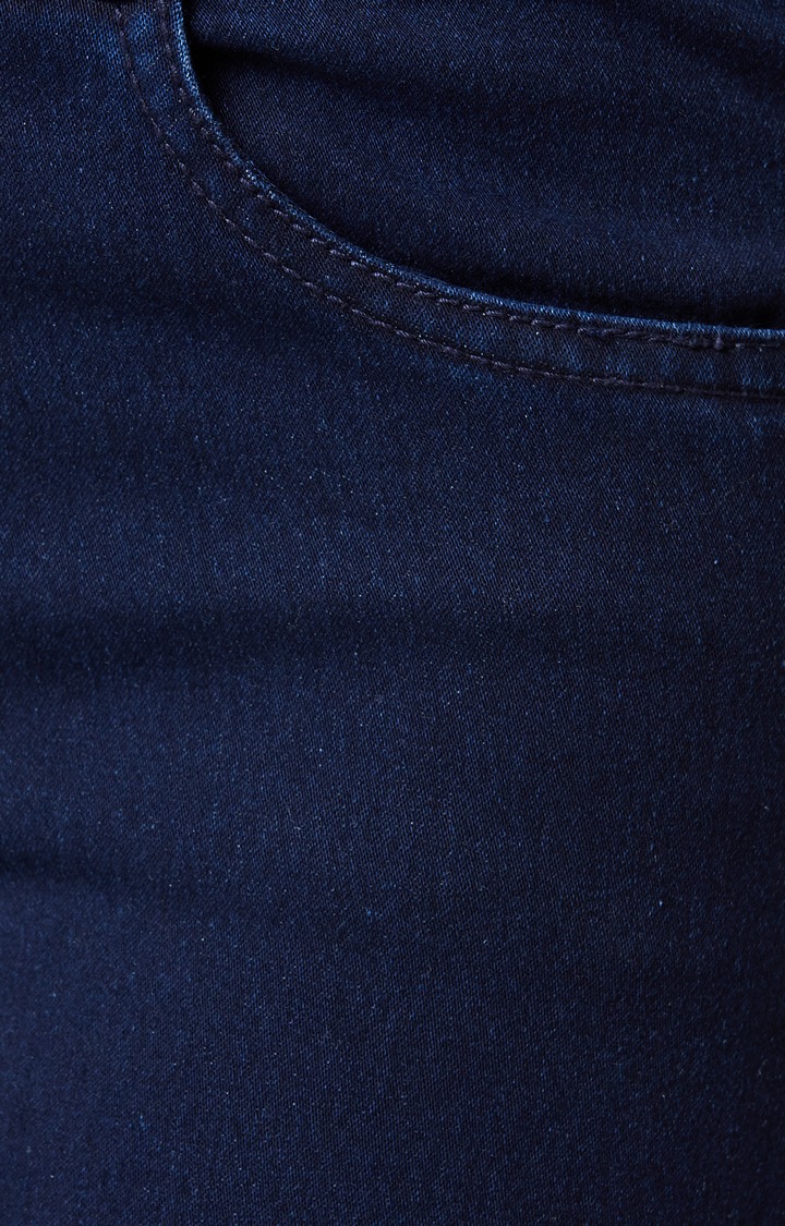 Women's Blue Solid Skinny Jeans