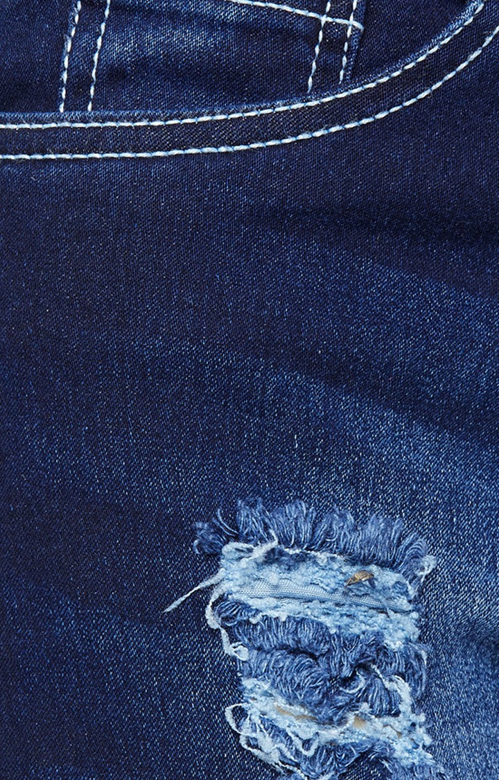 Women's Blue Ripped Ripped Jeans