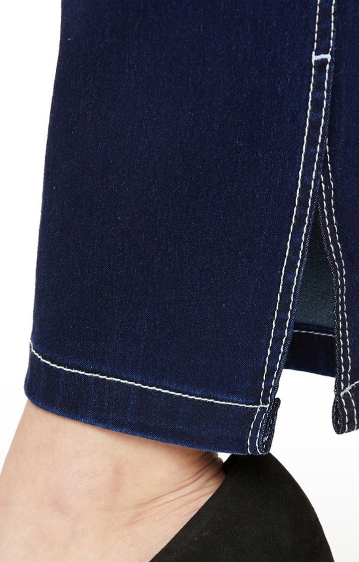Women's Blue Ripped Ripped Jeans