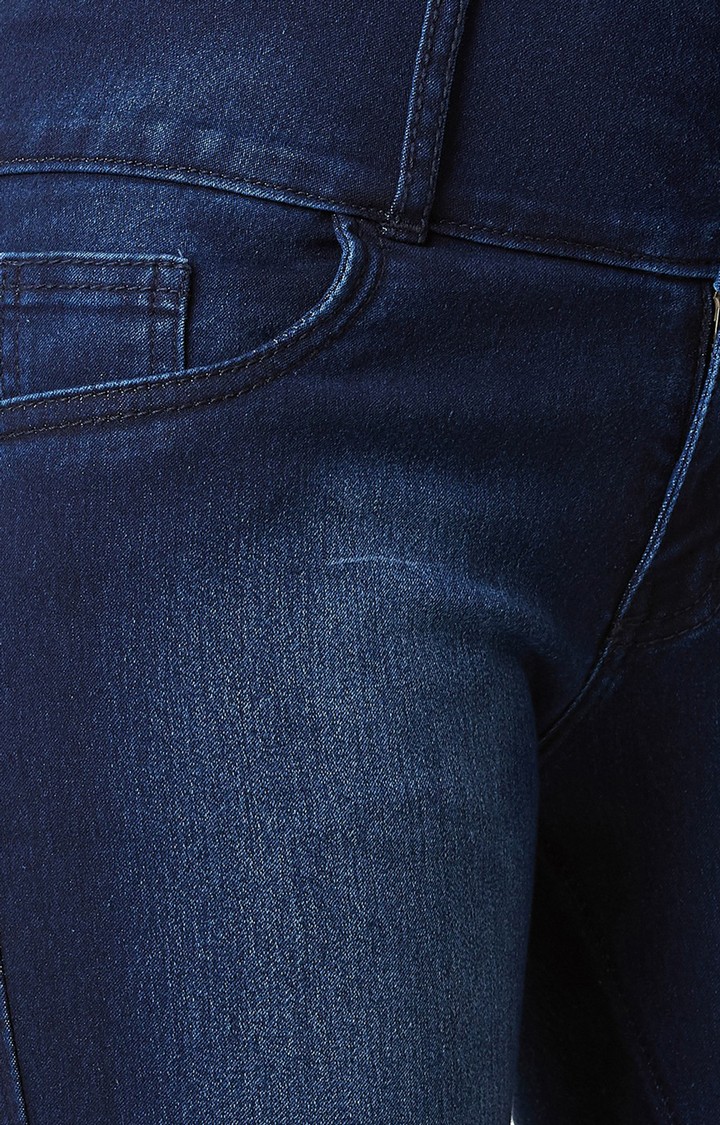 Women's Blue Ripped Ripped Jeans