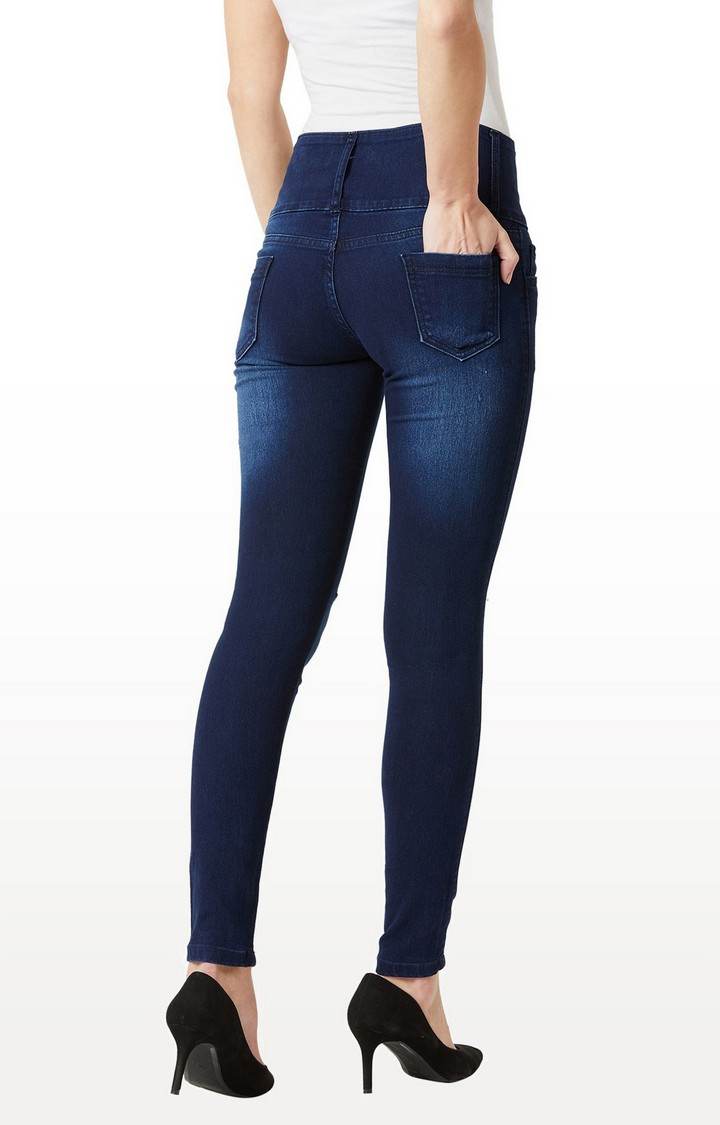 Women's Blue Ripped Ripped Jeans