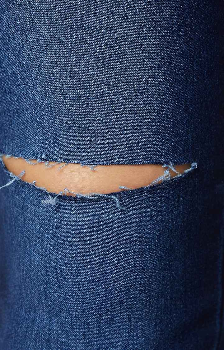 Women's Blue Ripped Ripped Jeans