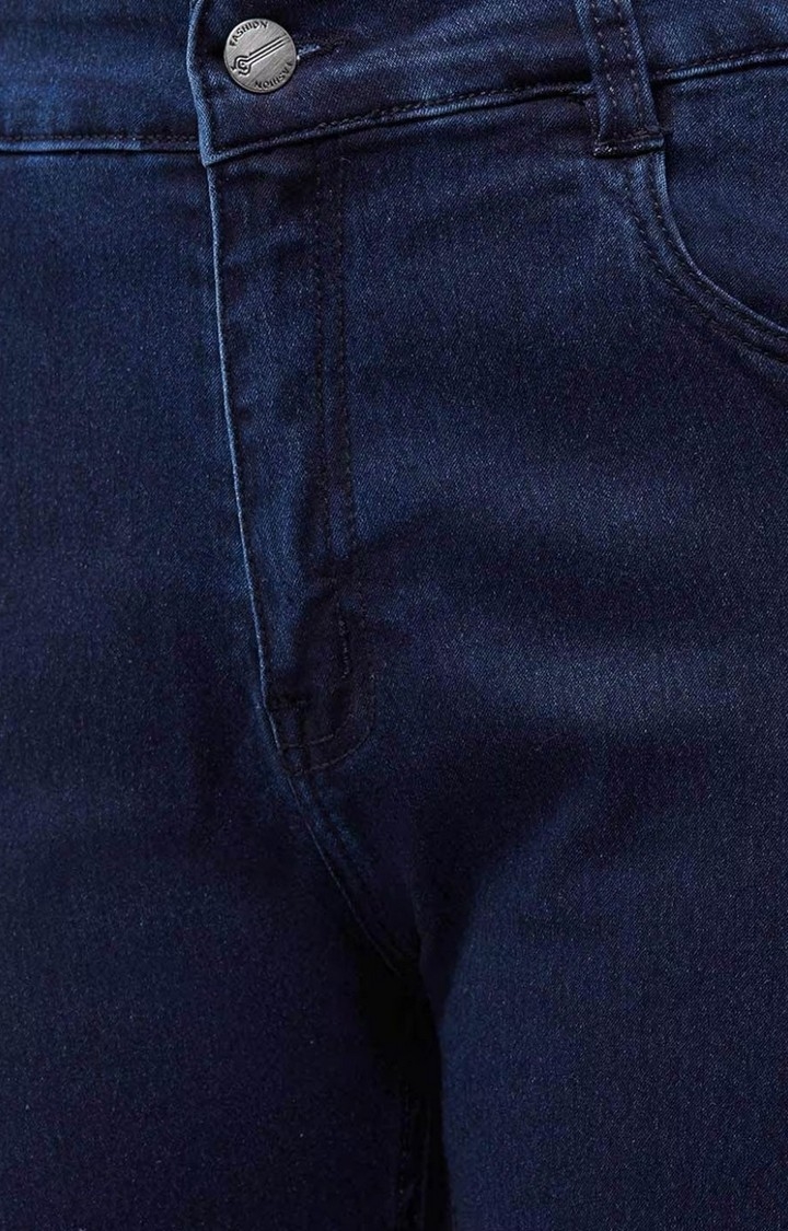 Women's Blue Solid Slim Jeans