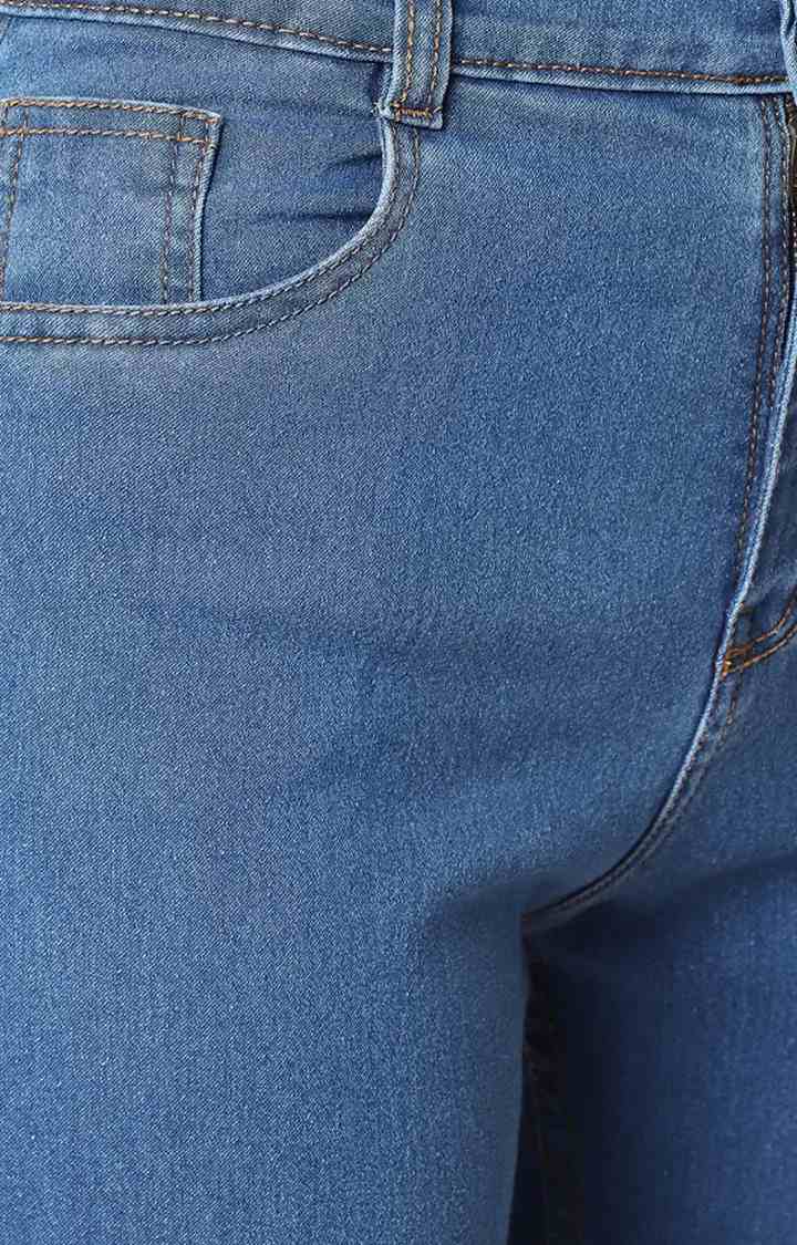 Women's Blue Ripped Ripped Jeans