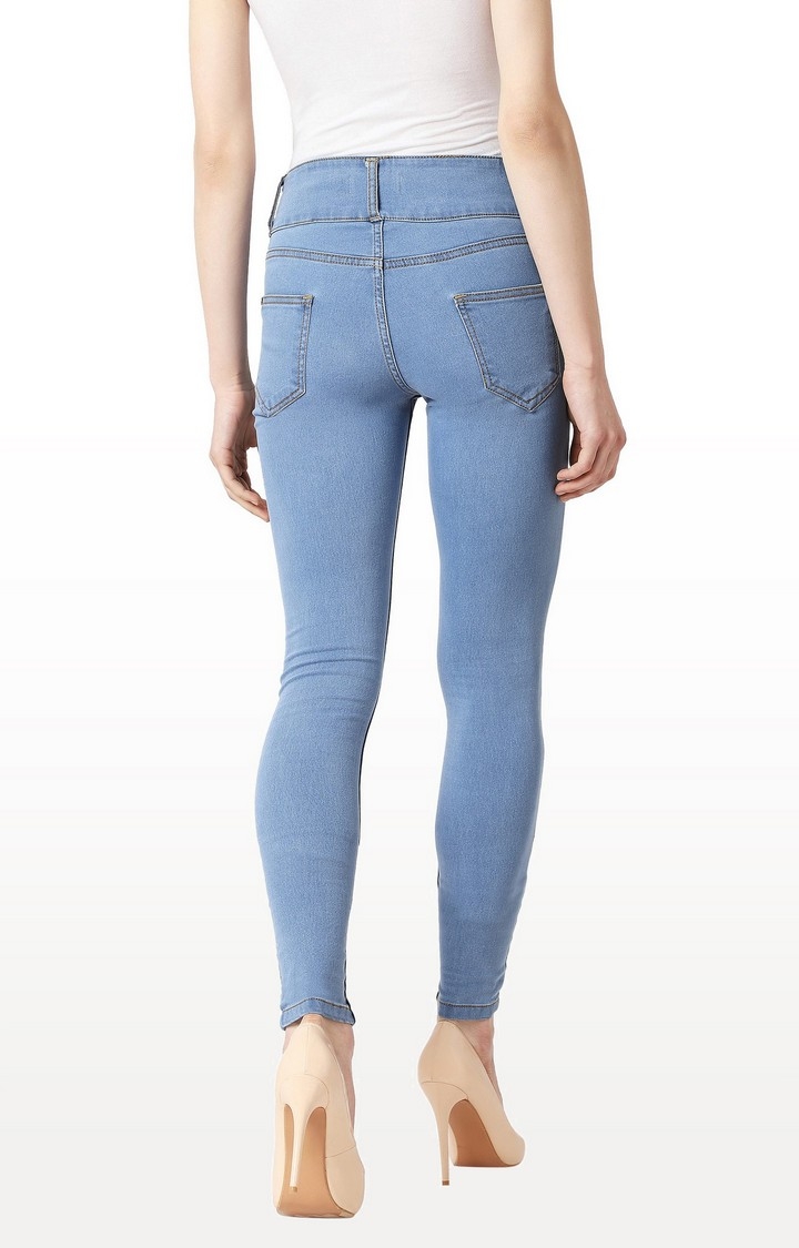 MISS CHASE | Women's Blue Ripped Ripped Jeans 3