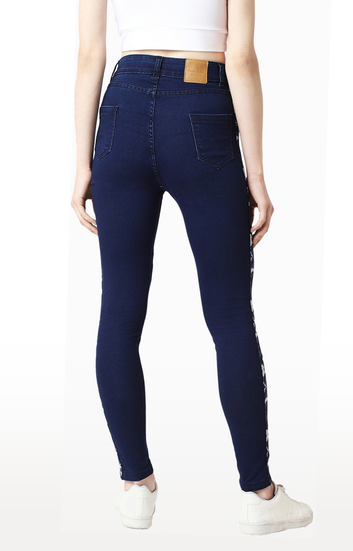 Women's Blue Solid Skinny Jeans