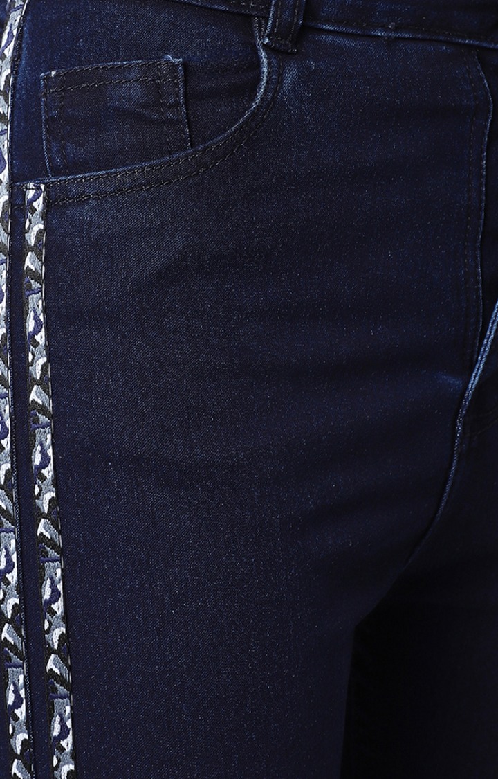 Women's Blue Solid Skinny Jeans