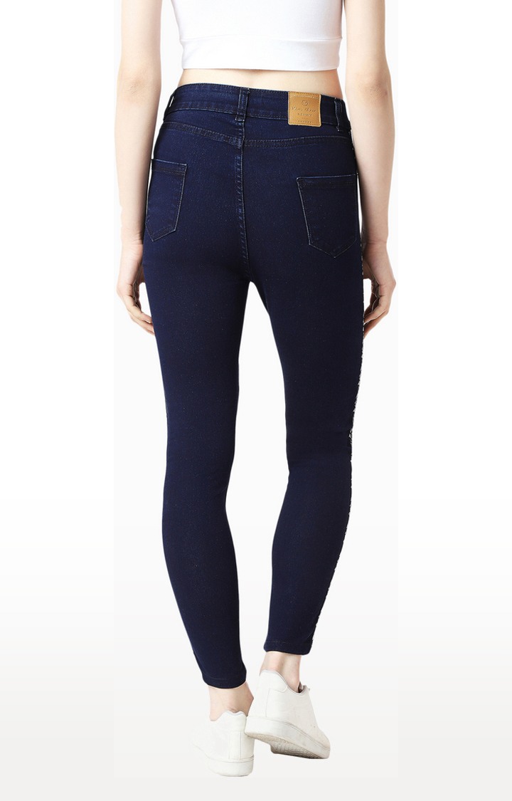 Women's Blue Solid Skinny Jeans