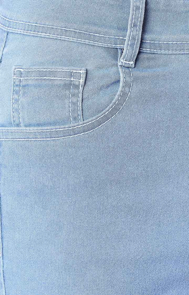 Women's Blue Solid Skinny Jeans
