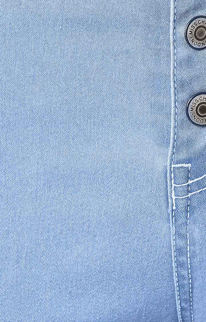 Women's Blue Solid Skinny Jeans