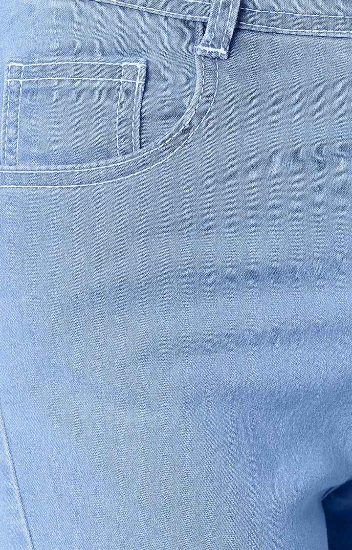 Women's Blue Solid Skinny Jeans