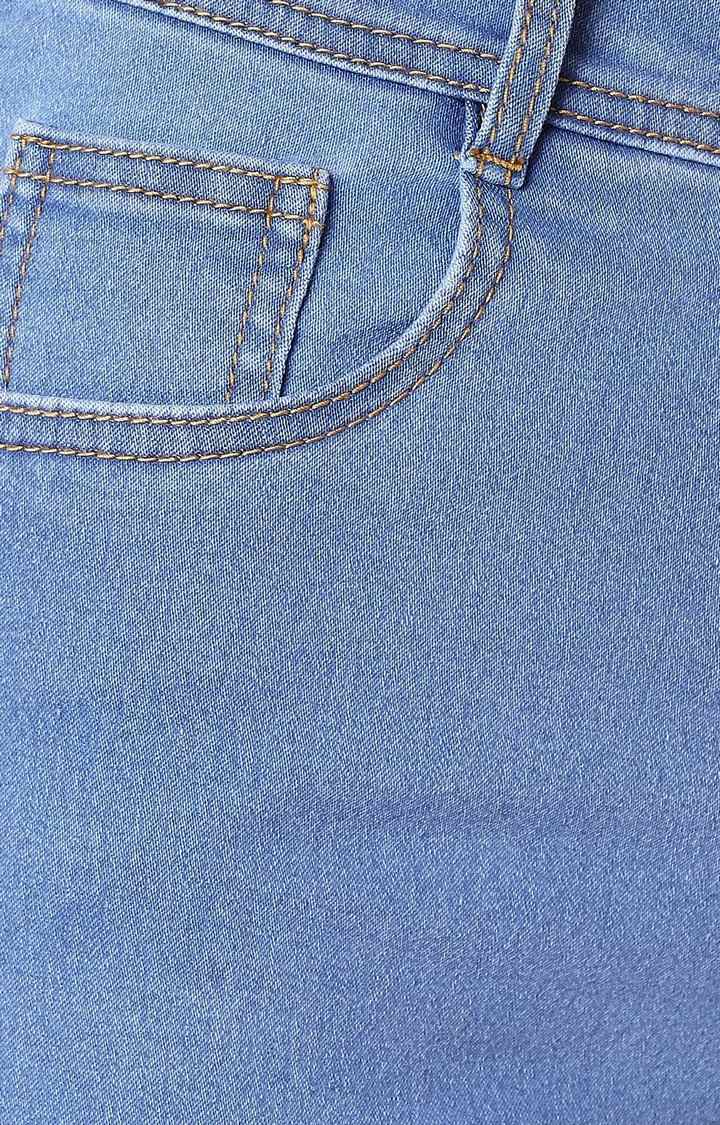 Women's Blue Solid Skinny Jeans