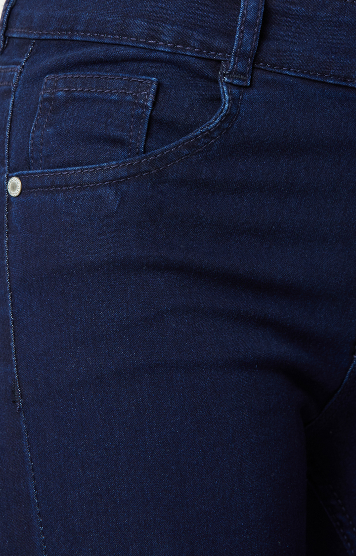 Women's Blue Solid Skinny Jeans