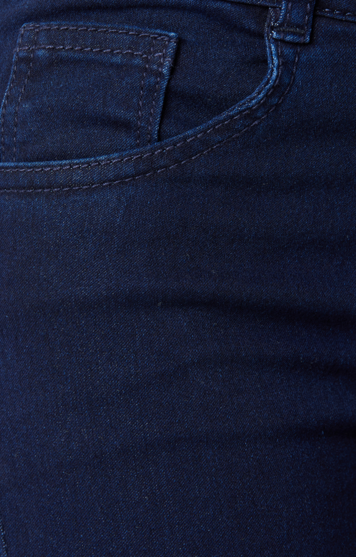 Women's Blue Solid Skinny Jeans