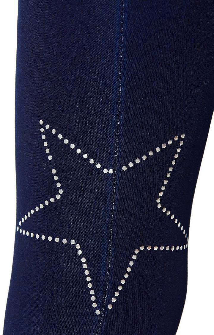 Women's Blue Solid Skinny Jeans