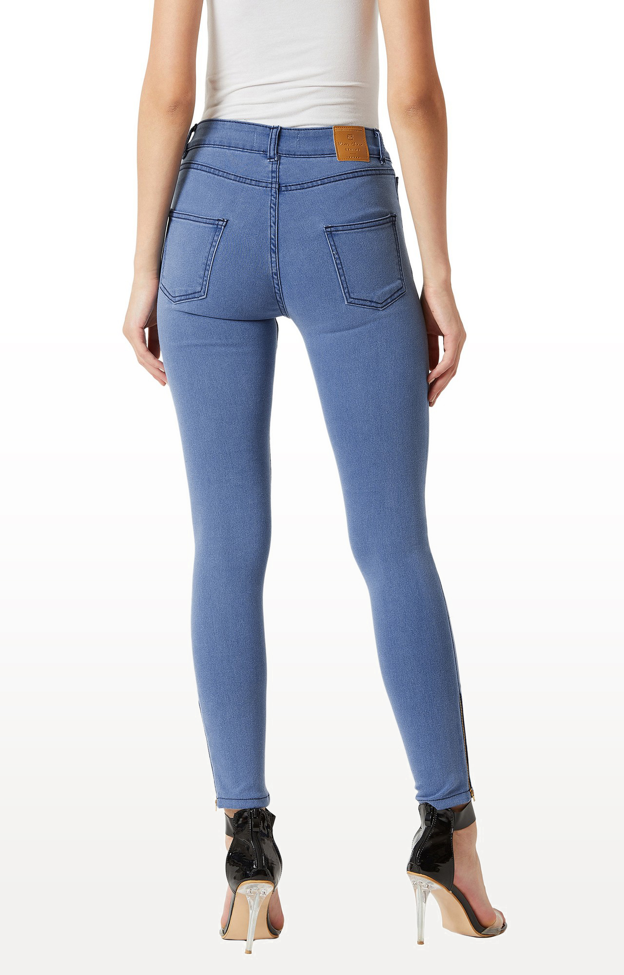 Women's Blue Solid Skinny Jeans