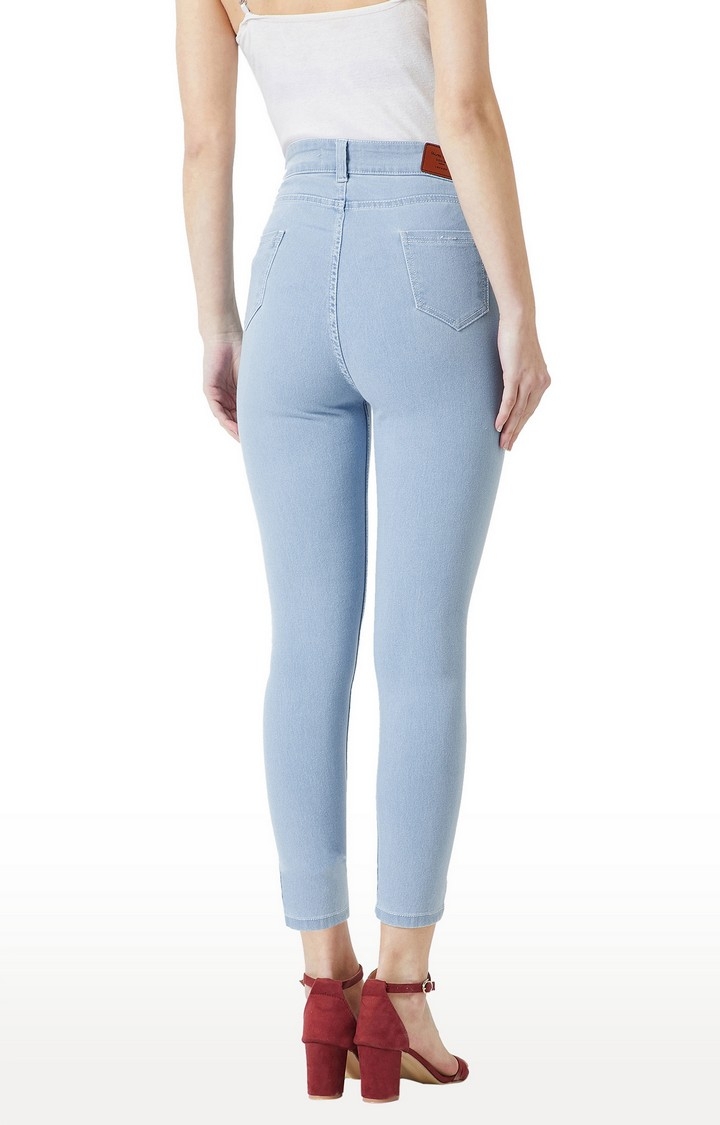 MISS CHASE | Women's Blue Solid Skinny Jeans 3