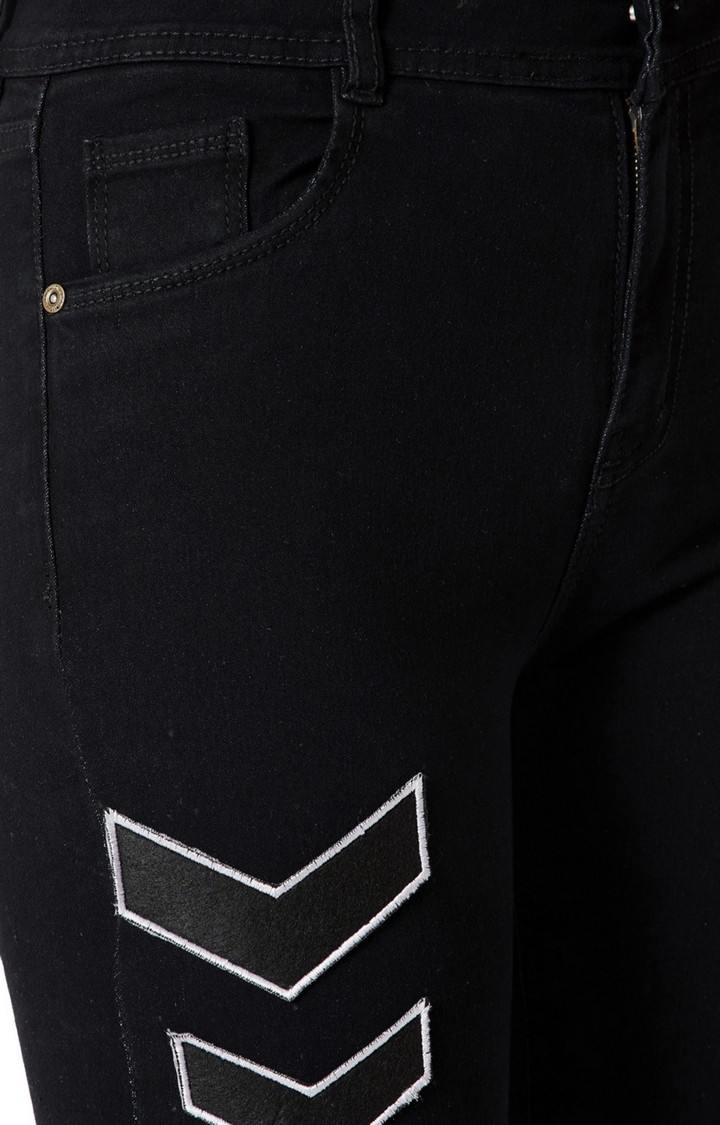 Women's Black Solid Skinny Jeans