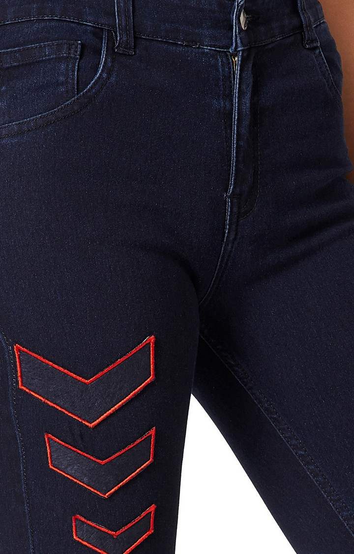 Women's Blue Solid Skinny Jeans