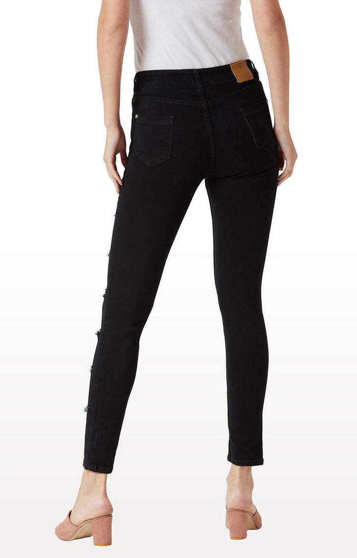 Women's Black Ripped Ripped Jeans