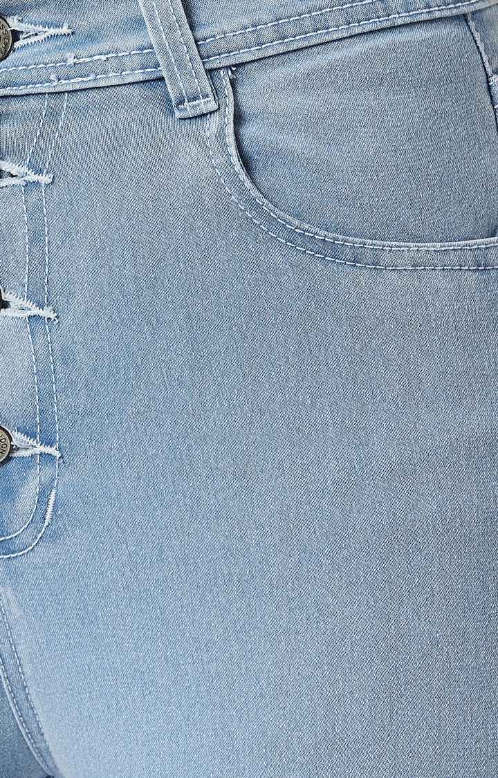 Women's Blue Solid Skinny Jeans