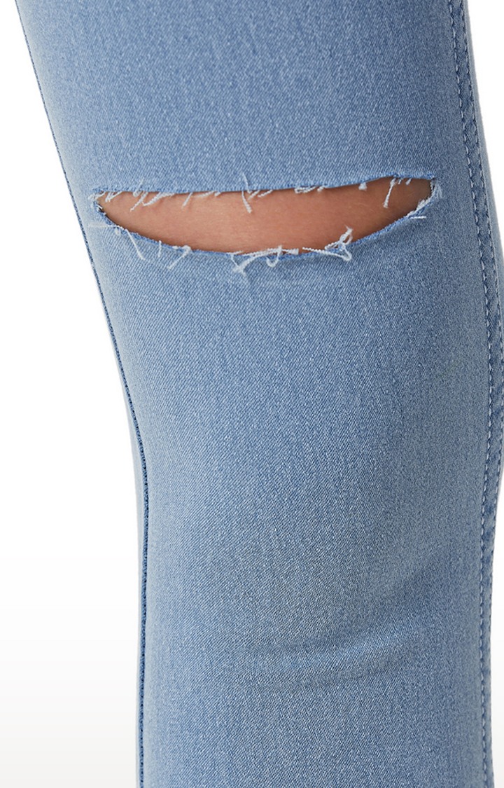 Women's Blue Ripped Ripped Jeans