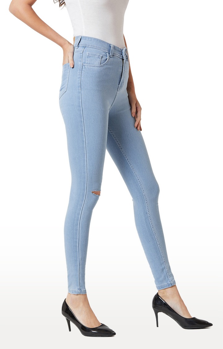 Women's Blue Ripped Ripped Jeans