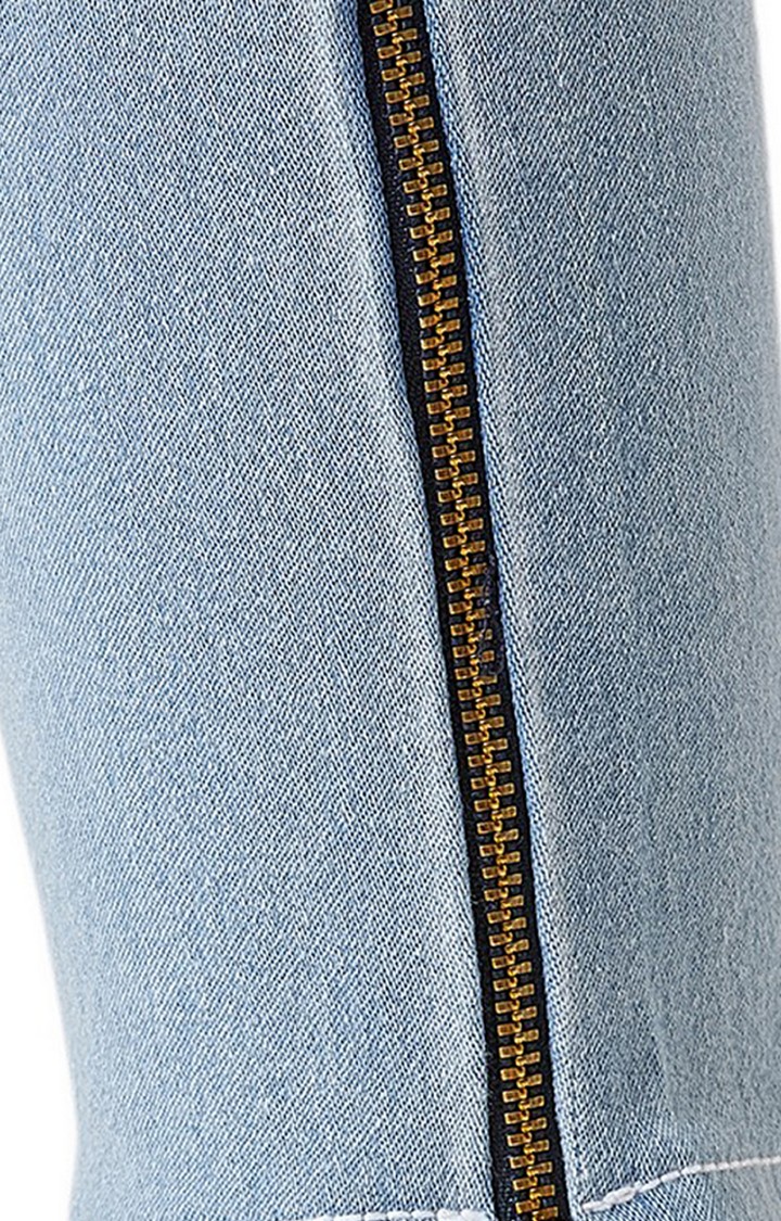 Women's Blue Solid Skinny Jeans