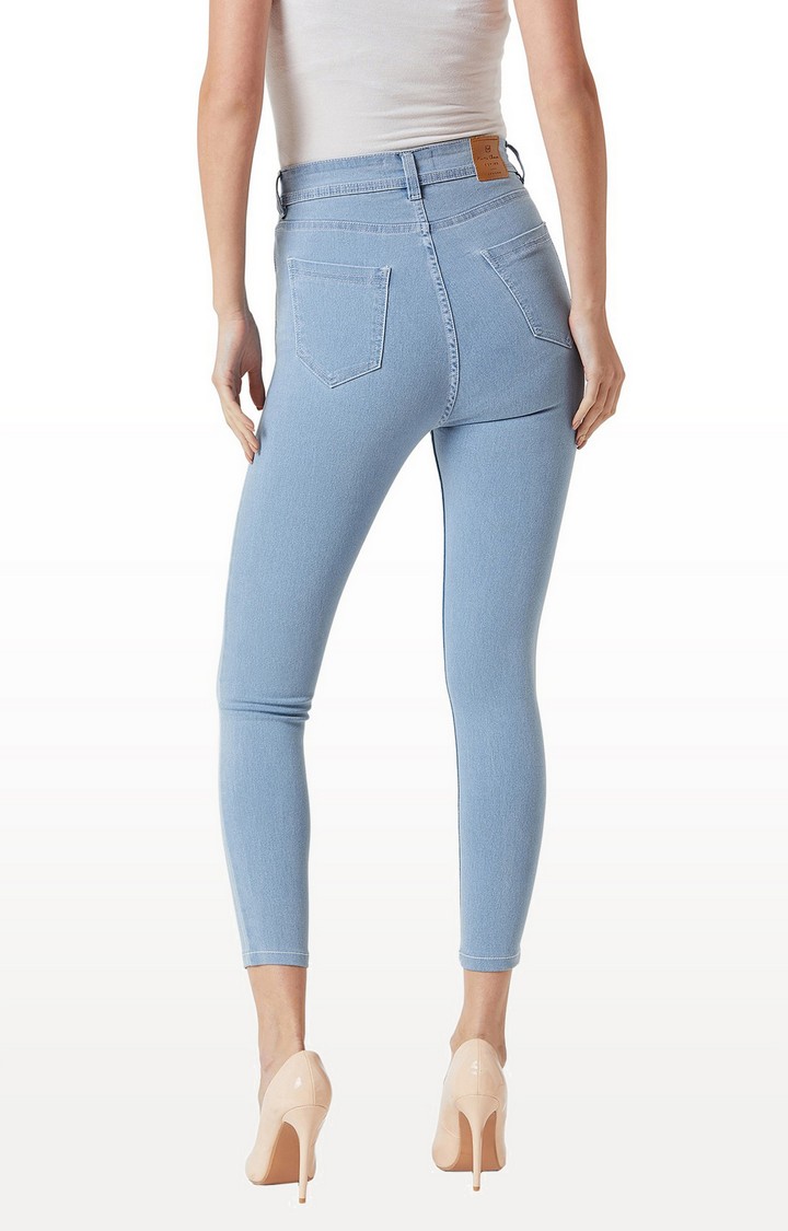 Women's Blue Solid Skinny Jeans