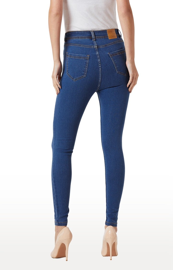 Women's Blue Ripped Ripped Jeans