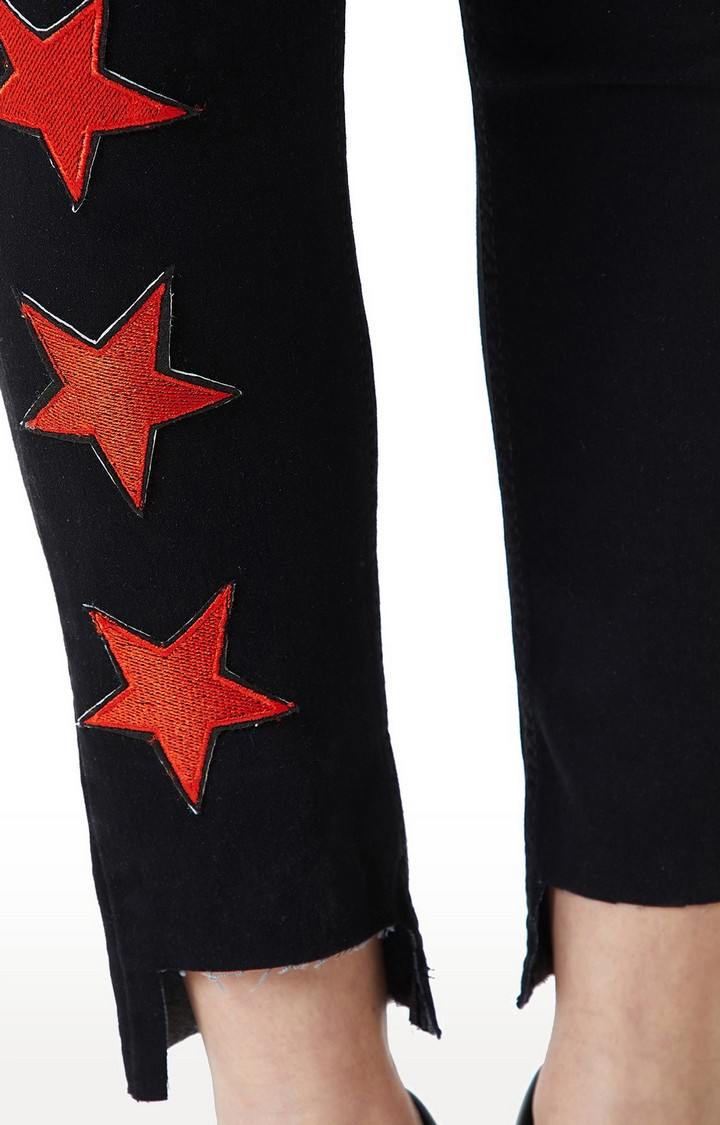 Women's Black Solid Skinny Jeans