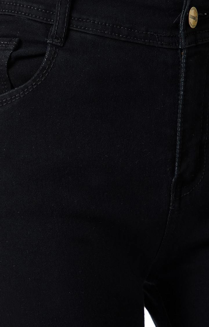 Women's Black Solid Skinny Jeans