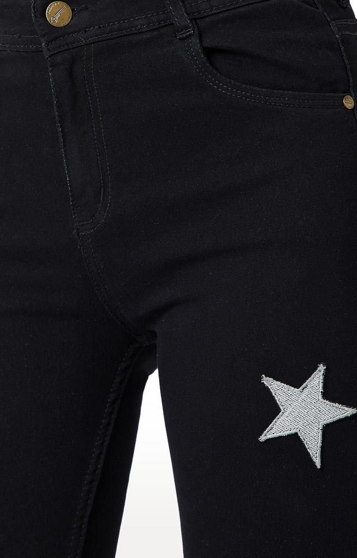 Women's Black Solid Skinny Jeans