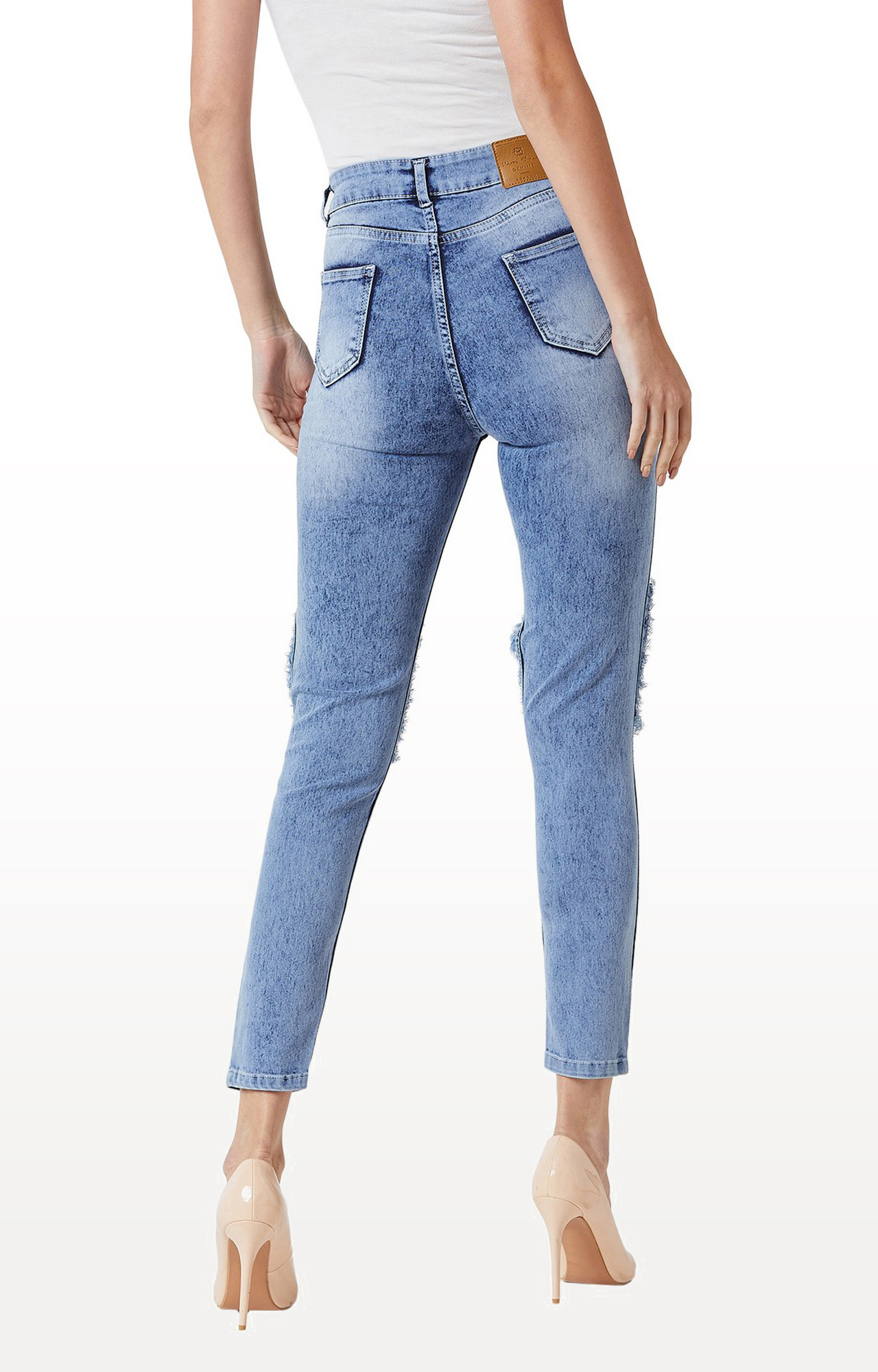 Women's Blue Ripped Ripped Jeans