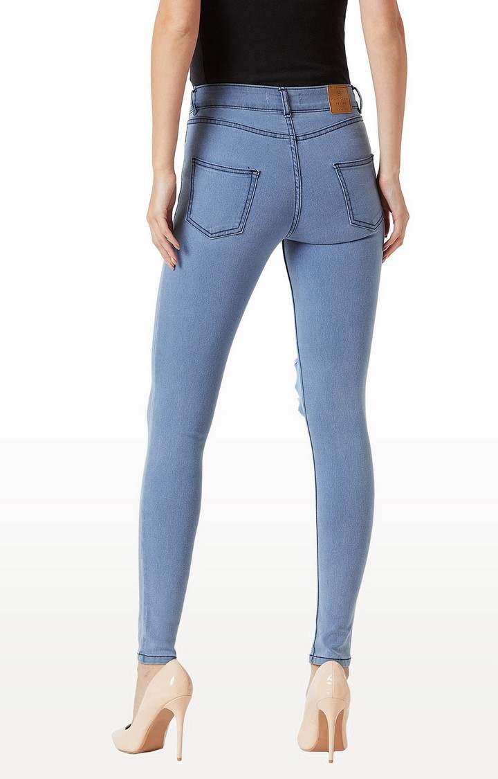 Women's Blue Ripped Ripped Jeans