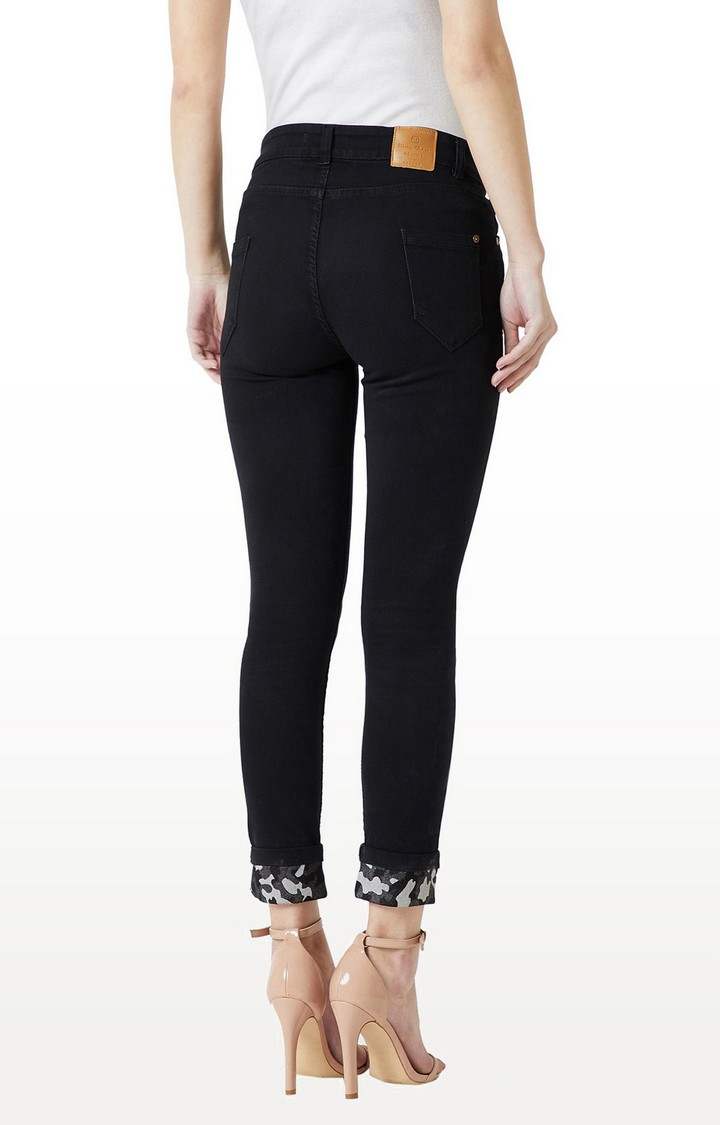 Women's Black Solid Skinny Jeans