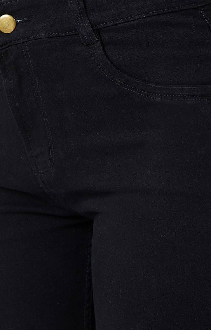 Women's Black Solid Skinny Jeans
